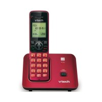 VTech DECT 6.0 Single Handset Cordless Phone with CID, Backlit Keypad and Screen, Full Duplex Handset Speakerphone, and Call Block Red